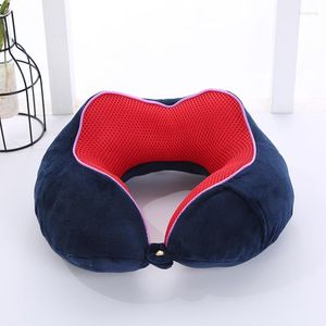 Travesseiro de cor sólida em forma de luxuol Proteção de pescoço na soneca de viagem portátil Cadeira de escritório dirigindo com relaxamento buraco