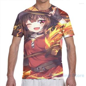 Męskie koszule Konosuba - Megumin Waifu Explosion Men T -shirt Kobiety na całym druku moda koszulka chłopiec topy tee krótkie rękawy tshirty