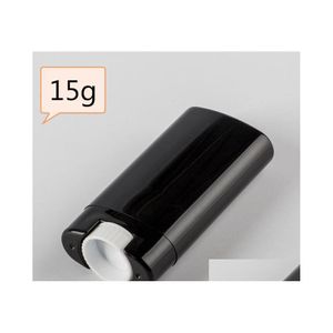 F￶rpackningsflaskor 500 st 15 ml/15g tomt plast oval l￤ppstift beh￥llare vit svart l￤ppbalsam r￶r deodorant med lock f￶r DIY SN2316 DHCBZ