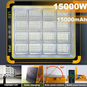 Taşınabilir Fenerler 15000W Superbright Şarj Edilebilir LED Kamp Güneş enerjisi şarj Torç çadır çalışması ile güçlü ışık