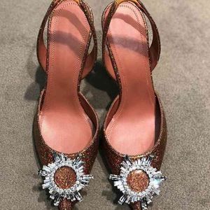 Tasarımcı Elbise Ayakkabı Sandalet Ayçiçeği Yüksek Topuklu Kristal Taşıyılmış Tokalı Saçlı Ayakkabılar Kadın Düğün Sandalet Akşam Yemeği Kutu