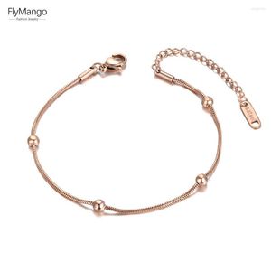 Anklets Flymango Bohemia Stal nierdzewna koraliki łańcuchowe Charm dla kobiet dziewczęta