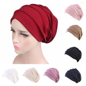 Berets Cotton Hair Loss Headscarf Sleep Caps Beanies Women Turban Hat Head Wrap Chemo Muslim Hijabs