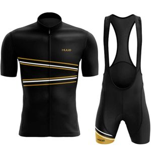 Jersey Set 2022 Huub Men set Breattable Summer MTB Cycling med fickor Tävlande svamp vadderad man cykelkläder Z230130