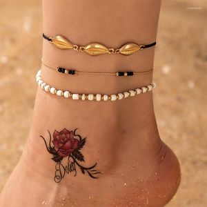 Anklets Simple Fashion Matching Creative Boho Style Braided Shell Suit Niche Design Sense Personality Geometric Temperament Anklet