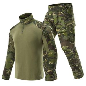 Men's Tracksuits Combat Shirt Pant Camouflage Green Tactical Uniform Special Forces Soldier Suit Tactics Training Hunting SuitMen's Men'sMen