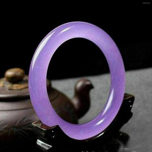 Bangle Natural 56-64mm Purple Lavender Jade Jadeite Clażer Bransoletka biżuteria