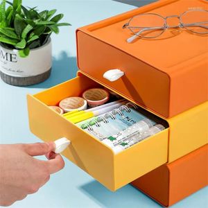 Storage Boxes 2023Desktop Stackable Cosmetic Box Macaron With Drawer Desktop Jewelry Nail Polish Makeup Container