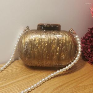 Bolsas de noite bolsas de acrílico de pérolas para mulheres bolsos embreagem ovo de mármore em carteiras de casamento partido bolsas de baile