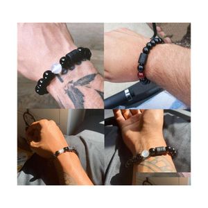 Fili di perline 12 Segni zodiacali Bracciale Perline di pietra Coppia Bracciali Cancro Leone Vergine Bilancia Amico Costellazione Per uomo Donna 135 Dhbkk