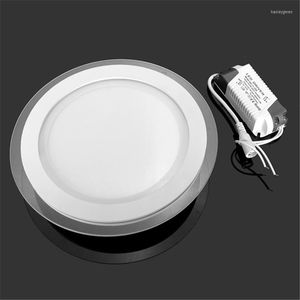 Plafoniere Rotonde LED Luce 6W 9W 12W 18W Lampada da pannello da incasso Design con bordo in vetro AC110V 220V Decorazione per illuminazione interna