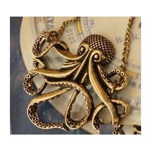 Pendant Necklaces Womens Fashion Vintage Copper Octopus Necklace Drop Delivery Jewelry Pendants Dhh6L