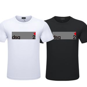 TR APSTAR D2 Herren-T-Shirts, Sommerstil, DSQ-Buchstabe, DSQ-Design, lässig, O-Ausschnitt, Kurzarm-T-Shirts, Farbe Weiß, Schwarz, DSQ871