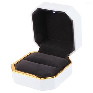 Jewelry Pouches 1Pc Delicate Ring Case With LED Light Creative Holder Proposal Box