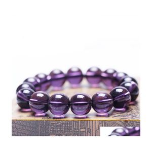 Charm Bracelets Beaded Stretch 8Mm Natural Stone Beads Carnelian Amethyst Round Bracelet Purple Healing Qylahl Luckyhat 11 R2 Drop D Dhl1O