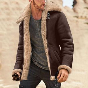 Jaquetas masculinas trench casacos de chuva outono e inverno casaco lapela gola manga longa acolchoado jaqueta de lã pulôver