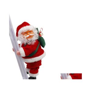 Christmas Decorations Electric Santa Claus Climbing Ladder Dolls Decoration Plush Doll Childrens Electrics Toys For Xmas Party Home Dhgcl