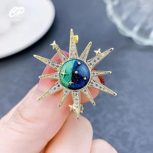 Broschen Vintage Starry Universe Sun Pin Legierung Runde geometrische Brosche für Frauen Geschenk Mantel Zubehör