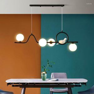 Lampadari Lampadario a LED per sala da pranzo Tavolo da cucina Soggiorno Camera da letto Lampada a sospensione a soffitto Design nordico moderno Sfera di vetro G9 Luce