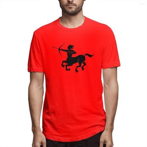 Męskie koszule 2023 Unikalny słynny druk centaur na tył tshirt mężczyzn Czerwona moda latem najwyższej jakości krótkie rękawy