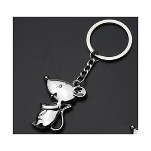 Keychains Bedanyards requintados ano fofo Keyring Cartoon Mouse Keychain Antigo Sier Color Rat Chain Chain Presente para crian￧as 9 W2 Drop dhfwl