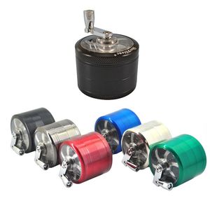 Wholesale Sharpstone herb grinder 40mm/50mm/55mm/63mm 4layer Custom Metal handle crank CHROMIUM CRUSHER tobacco grinders for smoking accept OEM