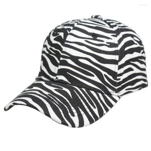 Caps de bola Moda feminina impressa listrada zebra boné de beisebol masculino Casual Casual Papai Chapé