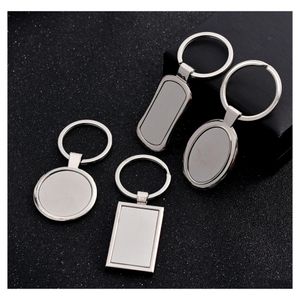 Chaveiros Colhedores Aço Inoxidável Metal Chaveiro Em Branco Moda Geometria Forma Pingente Porta-Chaves Para Homens Chaveiro Do Carro A142Z Dhfup