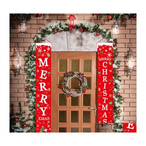 Christmas Decorations Couplet Flag Banner Wall Pendants Door Hanging Couplets Xmas Party Supplies Outdoor Garden Parties Decoration Dh9Td