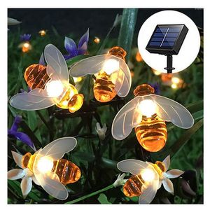 Stringhe 5M Modelli di esplosione 20LED Solar Bee Light String Cortile esterno Decorazione Lanterne Matrimonio Ristorante El Decorativo