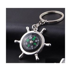 Party Favor Fashion Accessories High Rudder Compass Keychain Mini King Ring Pocket Outdoor Gadgets vandring Cam Gear Drop Delivery Hom DH6OY