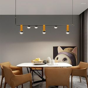 Pendelleuchten Nordic Lange Schwarz Kronleuchter Minimalistische Kunst Licht Restaurant Bar Dekoration Hängen Haushalt Led Kreative Lichter