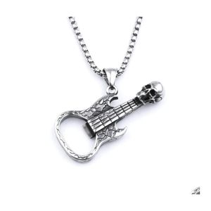 Pendant Necklaces Fashion Jewelry Vintage Skl Guitar Corkscrew Mens Necklace Hip Hop Drop Delivery Pendants Dhdth