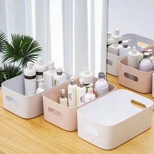 Storage Boxes 1PC Plastic Box Desktop Sundries Cosmetic Basket Make Up Jewelry Case Table Container For Bathroom