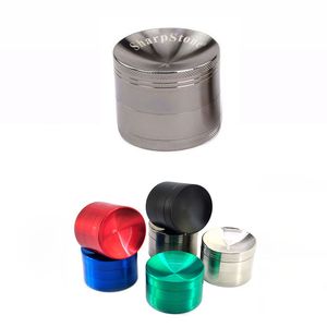 Smerigliatrice per erbe secche concave di marca colorata mini 40mm 4 strati Le smerigliatrici per tabacco Sharpstone in metallo personalizzate per fumare accettano OEM