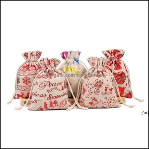 Рождественские украшения DSTRING Bag Canvas Santa Sack Bags Симпатичные олень