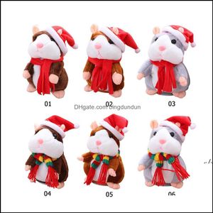 Party Favor Electric Talking Hamster Plush Stuffed Animals Toy Learn Talk Christmas Children Nickar Toys Gift Paf11214 Drop D Ots7e