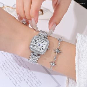Armbanduhren Damen-Armbanduhr, Legierung, Volldiamant, britische Armbanduhr, römisches digitales Zifferblatt, Freizeituhr, Uhren für Damen