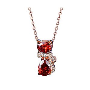 Collane con ciondolo Collana gatto Gioielli animali naturali Per le donne Regalo di San Valentino Moda Amore Cristalli Bdehome Drop Delivery Penda Dhv7Z