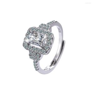 Clusterringe Diwenfu Solid 925 Silber Diamond Ring für Unisex Echte Sterling Anillos de Fl Gem Stone Party Anel Box