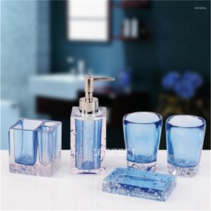 Storage Bottles 5pcs Bath Set Resin Bathroom Accessories Soap Dish Toothbrush Holder Lotion Dispenser Tumbler Supplies