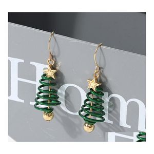 Dangle Chandelier Trendy Statement Christmas Tree Earrings For Women Santa Claus Snowman Drop Earring Jewelry Girls Gifts Wholesal Dhwjm