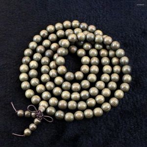 Strand chinês Sichuan Golden Phoebe Hand String Buddhist 108 Bracelete de oração Homens#39;