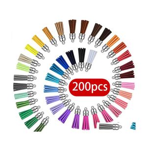 Keychains Lanyards Colorf Tassel Pendant 90Pcs Leather Fringe Diy Jewelry Making For Earrings Bracelet Necklace Charms Supplies Q4 Dhcom