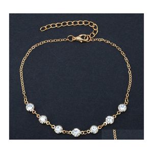 Anklets Accessories Retro Anklet Seven Flash Drills Chain Chain Bracelets Hand Jewelry Grownament