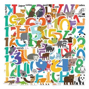 50 Stück niedliche Alphabet-Buchstaben-Zahlen-Aufkleber für Kleinkinder im Vorschulalter, Vinyl-Aufkleber für frühkindliche Bildung, DD008