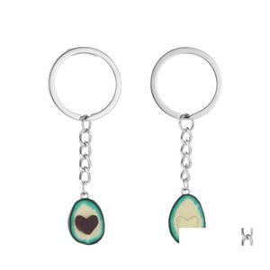 Key Rings 1 Pair Of Womens Fashion Green Avocado Friendship Keychain Pendant Cute Couple Girlfriend Boyfriend 9 E3 Drop Delivery Jewe Dhi7D