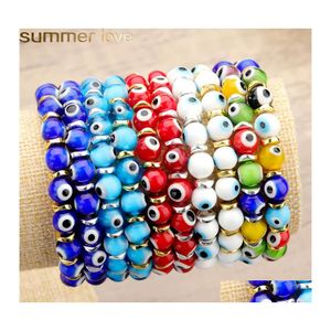 Charm Bracelets Turkey Blue Eyes Bracelet Women Handmade Pseras Lucky Turkish Evil Eye Beads Friendship Jewelry Drop Delivery Otxrm