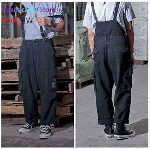 Men's Pants Suspenders Trousers Mens Streetwear Overalls Multi-pocket Work Cargo Pants Casual Wide-legged Baggy Pant Men 013123H