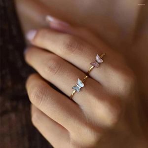 Cluster Rings Trendy Butterfly For Women Men Lover Couple Set Friendship Engagement Wedding Open 2023Jewelry Ring